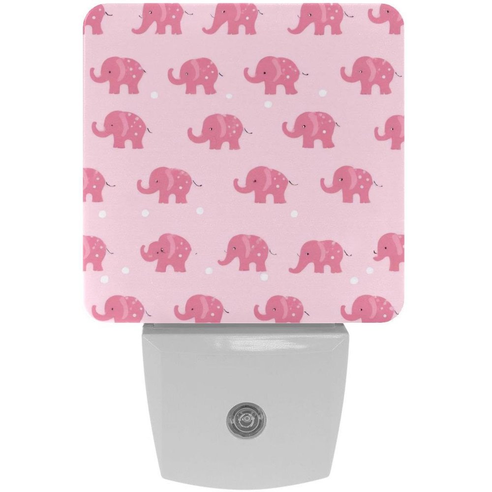 NEWzone Cute Elephants Night Light for Kids 2-Pack, LED Plug into Wall Lights Dusk-to-Dawn Sensor, Nursery Plug in Nightlight, for Kids Room, Bathroom, Bedroom Decor, Children Gift