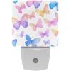NEWzone Butterflies Night Light for Kids 2-Pack, LED Plug into Wall Lights Dusk-to-Dawn Sensor, Nursery Plug in Nightlight, for Kids Room, Bathroom, Bedroom Decor, Children Gift view 1