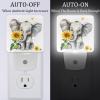 NEWzone Elephant and Sunflower Night Light Plug into Wall with Dusk to Dawn Light Sensors, Warm Nightlights for Bedroom, Bathroom, Hallway, Kitchen, Gifts Ideal for Girls Boys view 2