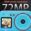 Digital Camera, 2.5K 72MP Autofocus Travel Selfie Camera with Dual Screen 16X Digital Zoom Anti Shake Vlogging Camera, Automatic Light Sensitive (Blue) view 2