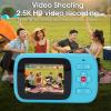 Digital Camera, 2.5K 72MP Autofocus Travel Selfie Camera with Dual Screen 16X Digital Zoom Anti Shake Vlogging Camera, Automatic Light Sensitive (Blue) view 3