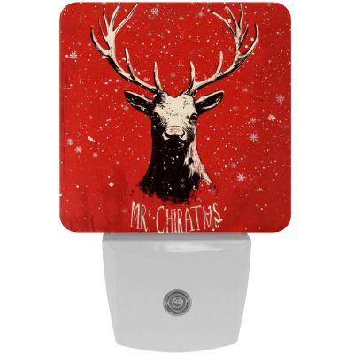 NEWzone Merry Christmas Reindeer Night Light 0.5W, Plug in Night Lights for Boys Girls Led Night Light Dusk to Dawn Sensor Nightlight for Stairway/Hallway/Bedroom