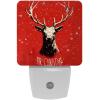 NEWzone Merry Christmas Reindeer Night Light 0.5W, Plug in Night Lights for Boys Girls Led Night Light Dusk to Dawn Sensor Nightlight for Stairway/Hallway/Bedroom view 1