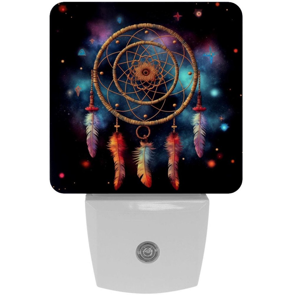 NEWzone Dream Catcher Galaxy Night Light for Kids 2 Pack, LED Plug into Wall Lights Dusk-to-Dawn Sensor, Nursery Nightlight for Kids Room, Bathroom, Bedroom Decor