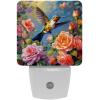 NEWzone Hummingbird Flower Night Light Plug into Wall for Girls Boys Room, Decorative Nightlights Auto Sensor Led Lights Wall Decor Gifts for Women Nightlight, 2 Pack view 1