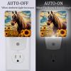 NEWzone Sunflowers Horse Night Light Plug into Wall with Dusk to Dawn Light Sensors, Warm Nightlights for Bedroom, Bathroom, Hallway, Kitchen, Gifts Ideal for Girls Boys view 2