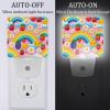 NEWzone Daisy Flower Rainbow Night Light Plug into Wall for Girls Boys Room, Decorative Nightlights Auto Sensor Led Lights Wall Decor Gifts for Women Nightlight, 2 Pack view 2