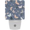 NEWzone Butterflies Florals Night Light Plug into Wall with Dusk to Dawn Light Sensors, Warm Nightlights for Bedroom, Bathroom, Hallway, Kitchen, Gifts Ideal for Girls Boys view 1