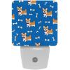 NEWzone Dogs Bones Night Light for Kids 2-Pack, LED Plug into Wall Lights Dusk-to-Dawn Sensor, Nursery Plug in Nightlight, for Kids Room, Bathroom, Bedroom Decor, Children Gift view 1