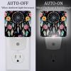 NEWzone Dream Catcher Floral Night Light Plug into Wall for Girls Boys Room, Decorative Nightlights Auto Sensor Led Lights Wall Decor Gifts for Women Nightlight, 2 Pack view 2