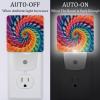 NEWzone Colorful Tie Dye Night Light Plug into Wall with Dusk to Dawn Light Sensors, Warm Nightlights for Bedroom, Bathroom, Hallway, Kitchen, Gifts Ideal for Girls Boys view 2