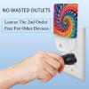 NEWzone Colorful Tie Dye Night Light Plug into Wall with Dusk to Dawn Light Sensors, Warm Nightlights for Bedroom, Bathroom, Hallway, Kitchen, Gifts Ideal for Girls Boys view 3