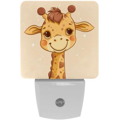 NEWzone Cute Giraffe Night Light for Kids 2-Pack, LED Plug into Wall Lights Dusk-to-Dawn Sensor, Nursery Plug in Nightlight, for Kids Room, Bathroom, Bedroom Decor, Children Gift