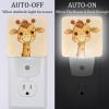 NEWzone Cute Giraffe Night Light for Kids 2-Pack, LED Plug into Wall Lights Dusk-to-Dawn Sensor, Nursery Plug in Nightlight, for Kids Room, Bathroom, Bedroom Decor, Children Gift view 2