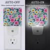 NEWzone Flower Floral Night Light Plug into Wall with Dusk to Dawn Sensor LED Nightlight for Kid Girls Boys Room Decor, Hallway, Kitchen, Bathroom, Nursery, Stairs view 2