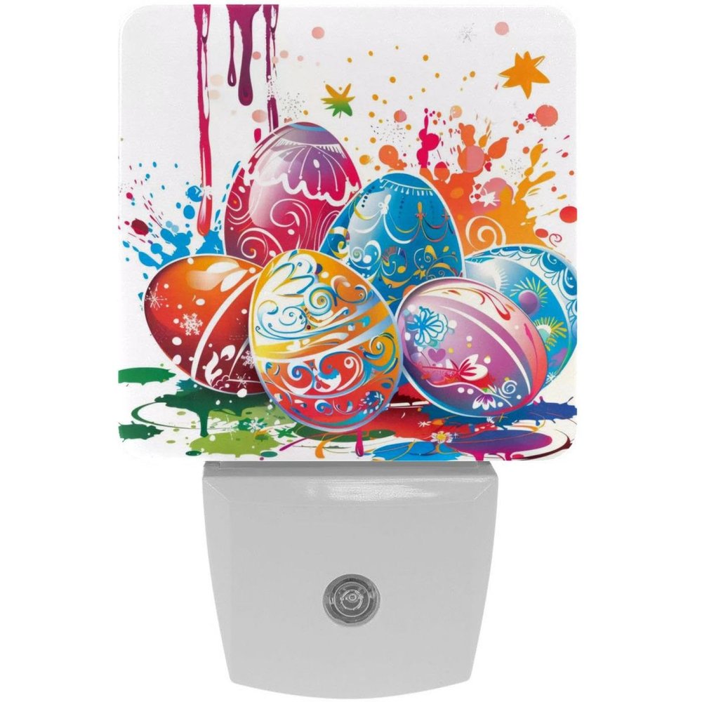 NEWzone Easter Eggs Night Light Plug into Wall Decor 2 Pack, Decorative Night Light for Kids, Plug in Night Lights for Bedroom Living Room, Gift for Kids Adults