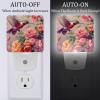 NEWzone Hummingbird Roses Night Light Plug into Wall with Dusk to Dawn Light Sensors, Warm Nightlights for Bedroom, Bathroom, Hallway, Kitchen, Gifts Ideal for Girls Boys view 2