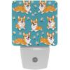 NEWzone Corgi Dogs Flower Night Light 0.5W, Plug in Night Lights for Boys Girls Led Night Light Dusk to Dawn Sensor Nightlight for Stairway/Hallway/Bedroom view 1