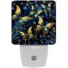 NEWzone Blue Butterflies Night Light Plug into Wall for Girls Boys Room, Decorative Nightlights Auto Sensor Led Lights Wall Decor Gifts for Women Nightlight, 2 Pack view 1