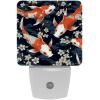 NEWzone Koi Fish Cherry Flower Night Light Plug into Wall with Dusk to Dawn Sensor LED Nightlight for Kid Girls Boys Room Decor, Hallway, Kitchen, Bathroom, Nursery, Stairs view 1