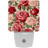 NEWzone Rose Flowers Night Light Plug into Wall Decor 2 Pack, Decorative Night Light for Kids, Plug in Night Lights for Bedroom Living Room, Gift for Kids Adults view 1