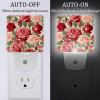 NEWzone Rose Flowers Night Light Plug into Wall Decor 2 Pack, Decorative Night Light for Kids, Plug in Night Lights for Bedroom Living Room, Gift for Kids Adults view 2