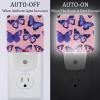 NEWzone Purple Butterflies Night Light Plug into Wall Decor 2 Pack, Decorative Night Light for Kids, Plug in Night Lights for Bedroom Living Room, Gift for Kids Adults view 2