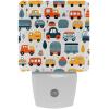 NEWzone Cute Tractor Truck Night Light for Kids 2 Pack, LED Plug into Wall Lights Dusk-to-Dawn Sensor, Nursery Nightlight for Kids Room, Bathroom, Bedroom Decor view 1