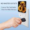NEWzone Sunflowers Butterfly Night Light for Kids 2 Pack, LED Plug into Wall Lights Dusk-to-Dawn Sensor, Nursery Nightlight for Kids Room, Bathroom, Bedroom Decor view 3