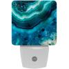NEWzone Blue Marble Agate Night Light Plug into Wall for Girls Boys Room, Decorative Nightlights Auto Sensor Led Lights Wall Decor Gifts for Women Nightlight, 2 Pack view 1