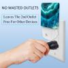 NEWzone Blue Marble Agate Night Light Plug into Wall for Girls Boys Room, Decorative Nightlights Auto Sensor Led Lights Wall Decor Gifts for Women Nightlight, 2 Pack view 3
