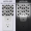 NEWzone White Skulls Florals Night Light Plug into Wall for Girls Boys Room, Decorative Nightlights Auto Sensor Led Lights Wall Decor Gifts for Women Nightlight, 2 Pack view 2