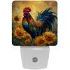NEWzone Rooster Sunflower Night Light Plug into Wall Decor 2 Pack, Decorative Night Light for Kids, Plug in Night Lights for Bedroom Living Room, Gift for Kids Adults view 1