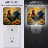 NEWzone Rooster Sunflower Night Light Plug into Wall Decor 2 Pack, Decorative Night Light for Kids, Plug in Night Lights for Bedroom Living Room, Gift for Kids Adults view 2