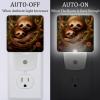 NEWzone Mom and Baby Sloth Night Light Plug into Wall with Dusk to Dawn Sensor LED Nightlight for Kid Girls Boys Room Decor, Hallway, Kitchen, Bathroom, Nursery, Stairs view 2