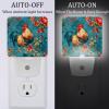 NEWzone Rooster Flowers Night Light Plug into Wall with Dusk to Dawn Light Sensors, Warm Nightlights for Bedroom, Bathroom, Hallway, Kitchen, Gifts Ideal for Girls Boys view 2