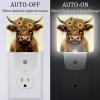 NEWzone Farm Cow Floral Night Light Plug into Wall with Dusk to Dawn Light Sensors, Warm Nightlights for Bedroom, Bathroom, Hallway, Kitchen, Gifts Ideal for Girls Boys view 2