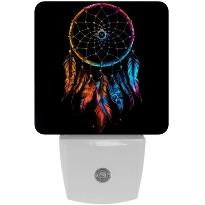 NEWzone Dream Catcher Night Light Plug into Wall for Girls Boys Room, Decorative Nightlights Auto Sensor Led Lights Wall Decor Gifts for Women Nightlight, 2 Pack