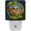 NEWzone Cute Sloth Night Light Plug into Wall for Girls Boys Room, Decorative Nightlights Auto Sensor Led Lights Wall Decor Gifts for Women Nightlight, 2 Pack view 1