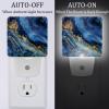 NEWzone Blue Marble Gold Veins Night Light Plug into Wall Decor 2 Pack, Decorative Night Light for Kids, Plug in Night Lights for Bedroom Living Room, Gift for Kids Adults view 2