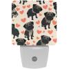 NEWzone Pugs Hearts Night Light Plug into Wall with Dusk to Dawn Light Sensors, Warm Nightlights for Bedroom, Bathroom, Hallway, Kitchen, Gifts Ideal for Girls Boys view 1