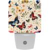 NEWzone Butterflies Florals Night Light Plug into Wall with Dusk to Dawn Light Sensors, Warm Nightlights for Bedroom, Bathroom, Hallway, Kitchen, Gifts Ideal for Girls Boys view 1