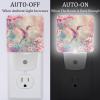 NEWzone Hummingbird Cherry Blossoms Night Light Plug into Wall for Girls Boys Room, Decorative Nightlights Auto Sensor Led Lights Wall Decor Gifts for Women Nightlight, 2 Pack view 2