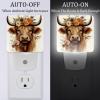 NEWzone Flower Highland Cow Night Light Plug into Wall with Dusk to Dawn Light Sensors, Warm Nightlights for Bedroom, Bathroom, Hallway, Kitchen, Gifts Ideal for Girls Boys view 2