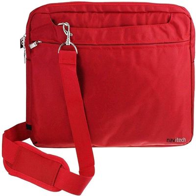 Navitech Red Sleek Water Resistant Travel Bag - Compatible with HotHot 12.5" Portable DVD Player