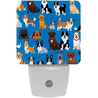 NEWzone Dogs Night Light Plug into Wall with Dusk to Dawn Light Sensors, Warm Nightlights for Bedroom, Bathroom, Hallway, Kitchen, Gifts Ideal for Girls Boys