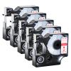 GREENCYCLE 5 Pack Compatible for DYMO D1 45015 S0720550 Label Maker Tape A45015 Refill Red on White1/2 (12mm) x 23ft (7m) for DYMO LabelManager 160 420P 210D 280 360D PnP Label Maker view 1