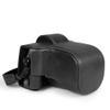 MegaGear Genuine Leather Camera Case for Fujifilm X-T50 (16-50mm & 18-55mm)- Stylish and Protective - Black view 1