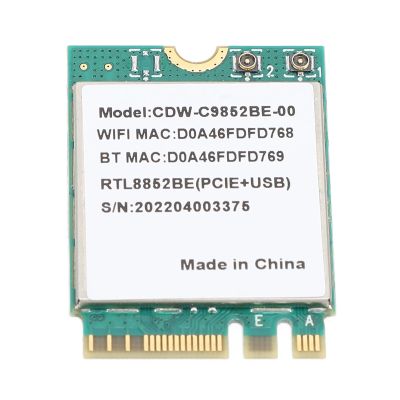 1800Mbps Network Card RTL8852BE, MU MIMO 2.4Ghz 5Ghz Band M.2 Adapter for Laptop PC, Supporting 10 11, for Linux with 5.2