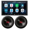 Alpine iLX-W650 7" Double DIN Receiver with Bluetooth, Apple CarPlay, Android Auto & A Pair of R2-W12D2 2250W Peak 12" R-Series Dual 2-Ohm Subwoofer - Premium Car Audio Bundle view 1
